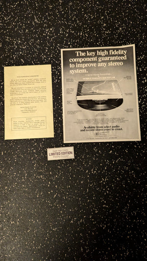 Joe Sample — Rainbow Seeker: reverse of the Mobile Fidelity inserts and limited-edition sticker