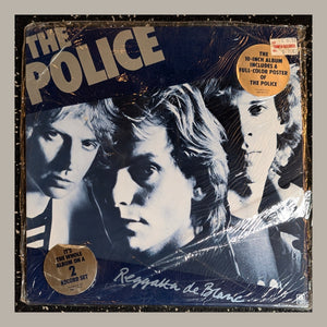 The Police - Reggatta De Blanc, actual copy, front album cover, straight and centered in a matching light frame