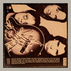 XTC - Oranges & Lemons, actual copy, back album cover, straight and centered in a matching light frame