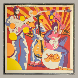 XTC - Oranges & Lemons, actual copy, front album cover, straight and centered in a matching light frame