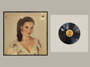 Crystal Gayle - Classic Crystal, actual copy, complete cover and matching full vinyl, straight and centered in a matching light frame