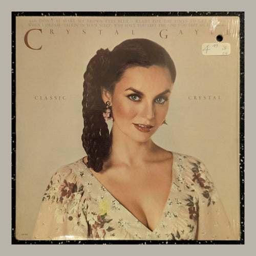 Crystal Gayle - Classic Crystal, actual copy, front album cover, straight and centered in a matching light frame