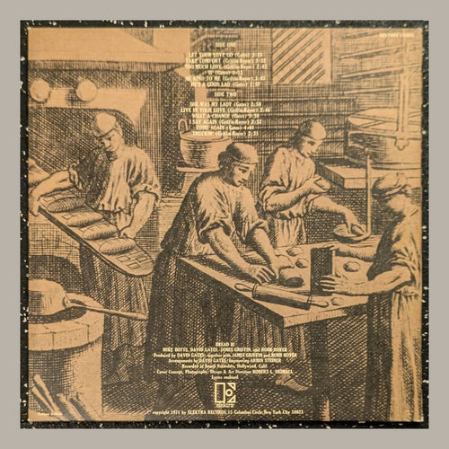 Bread - Manna, actual copy, back album cover, straight and centered in a matching light frame