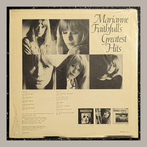 Marianne Faithfull - Marianne Faithfull's Greatest Hits, actual copy, back album cover, straight and centered in a matching light frame