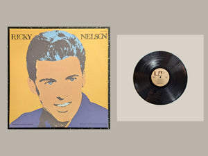 Ricky Nelson - Ricky Nelson (2LP), actual copy, complete cover and matching full vinyl, straight and centered in a matching light frame