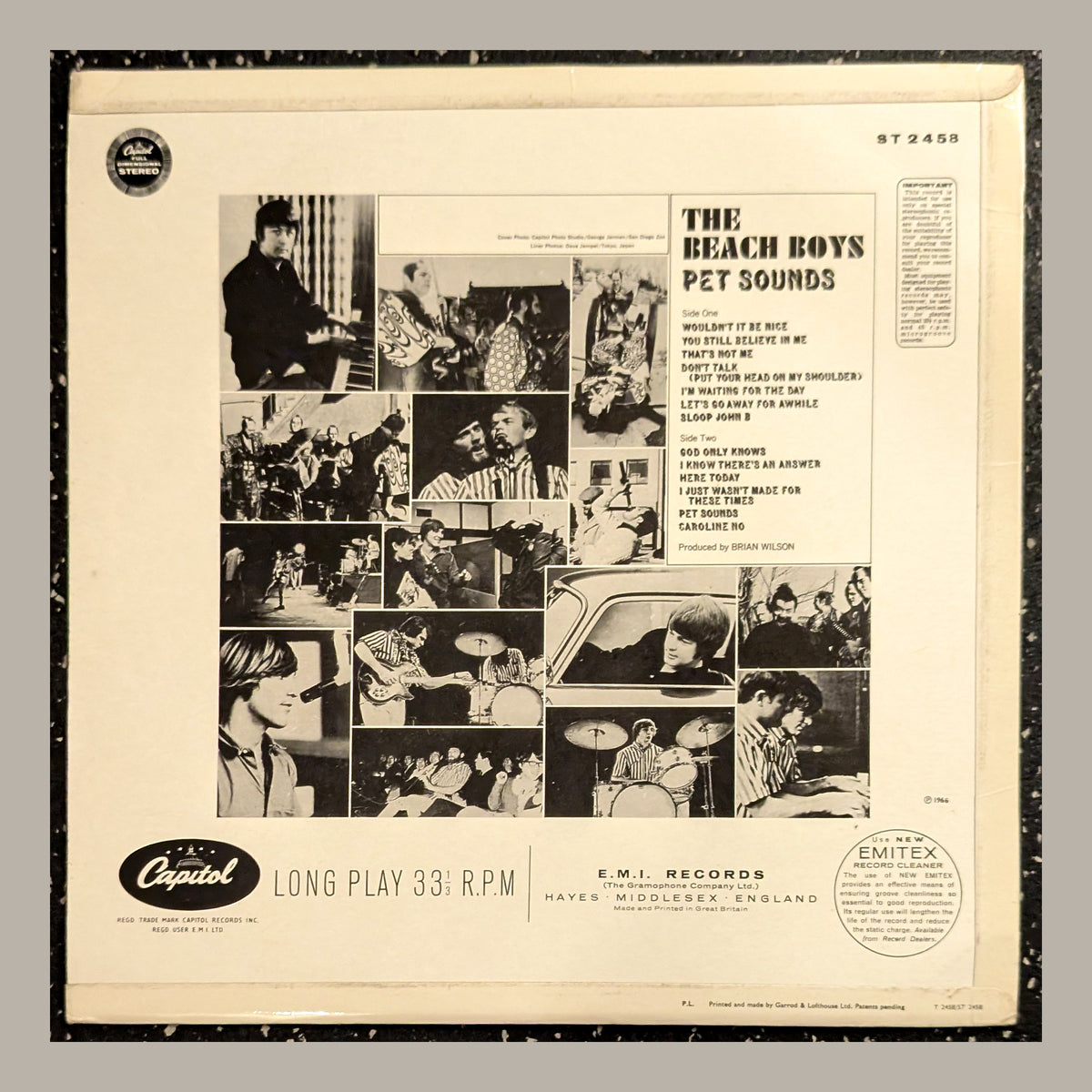 The Beach Boys — Pet Sounds: back of actual copy for sale