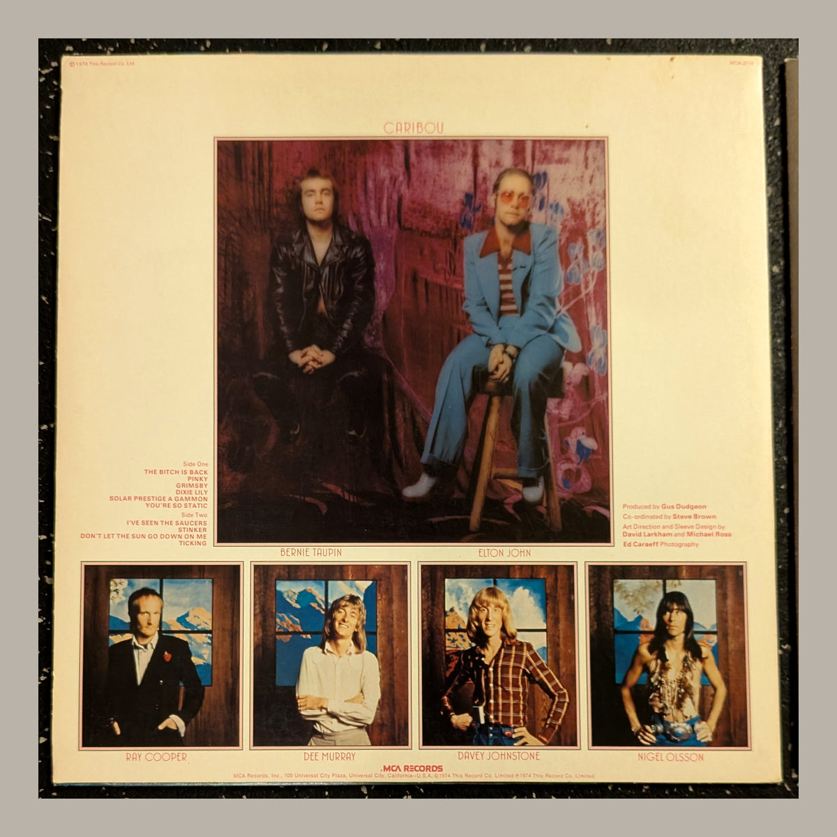 Elton John — Caribou: back of actual copy for sale