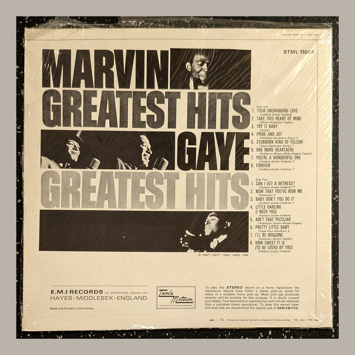Marvin Gaye — Greatest Hits: back of actual copy for sale